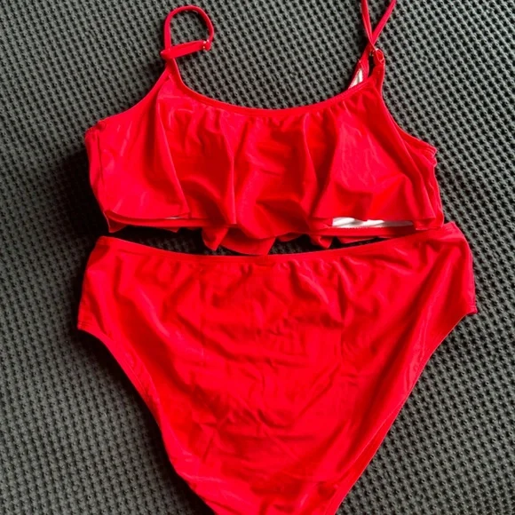 Red Ruffle Bikini Set - Picture 2 of 5